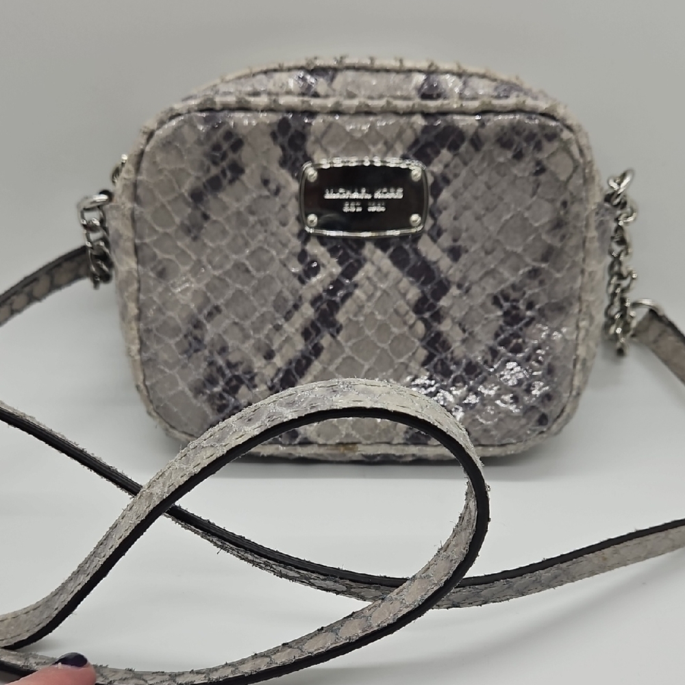 Michael Kors Python Pattern Crossbody Bag - Cream… - image 1